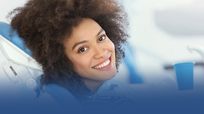 Woman in a dentist's chair
